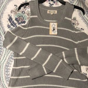 Cold shoulder sweater